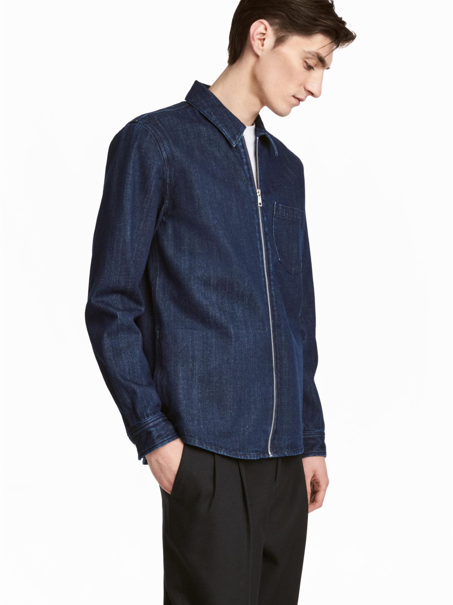 

Рубашка джинсовая H&M 4746635-AAQJ L Темно-синяя