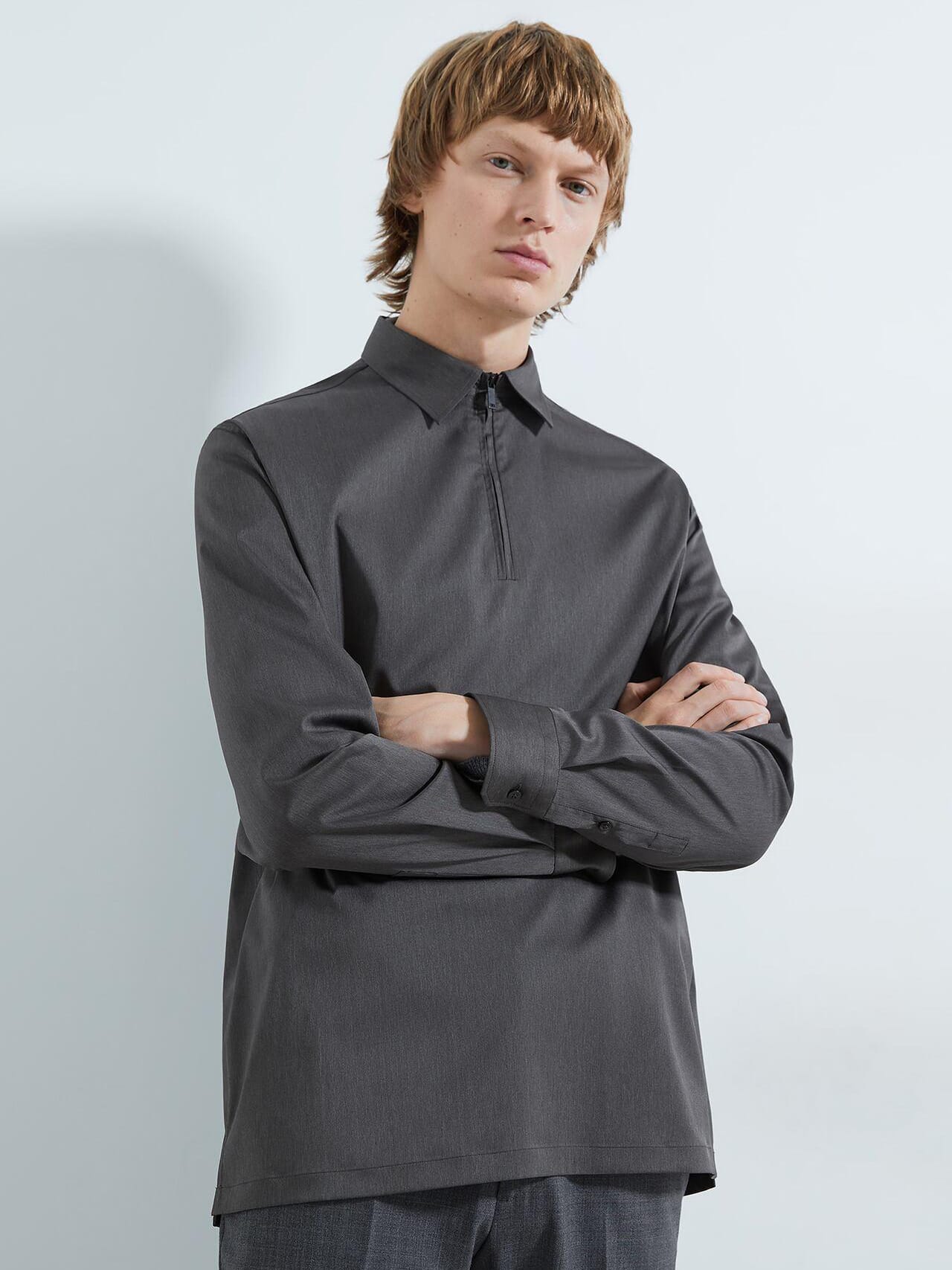 

Рубашка Zara 6596/947/802-ACXW M Темно-серая