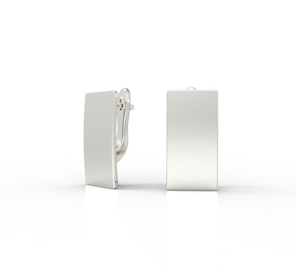 

Срібні сережки "Simple Diamond"