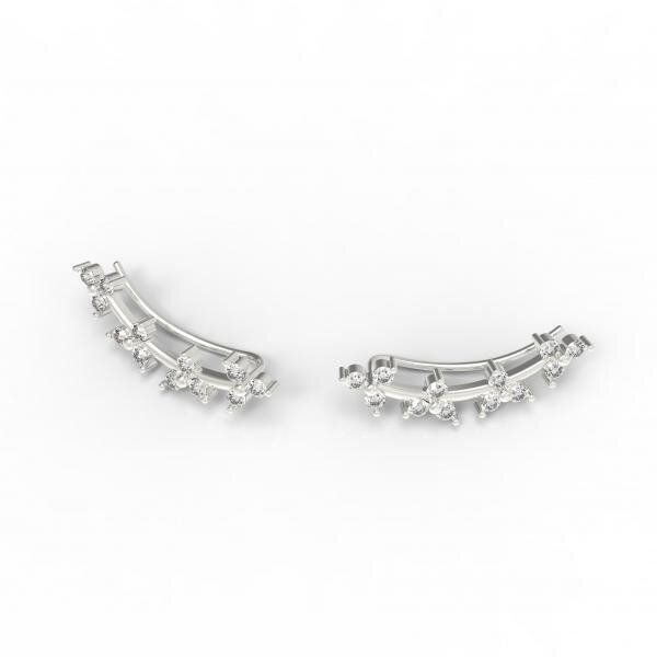 

Срібні сережки кафи "Refinement Diamond"
