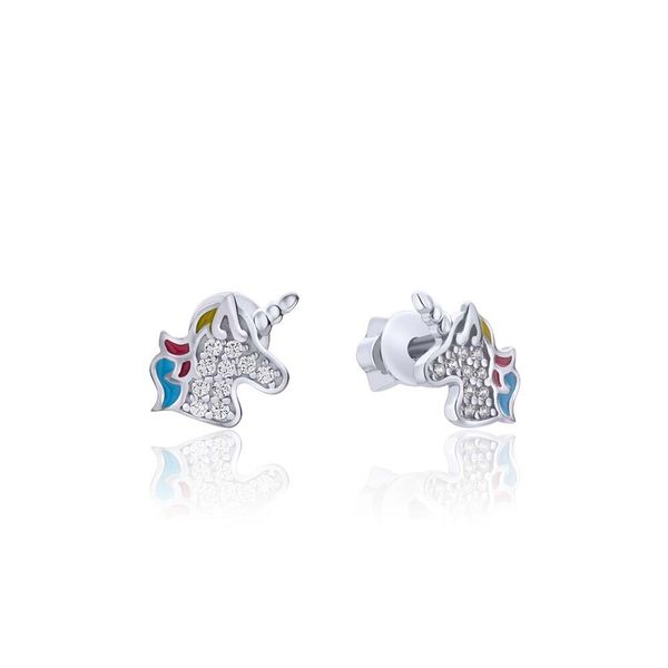 

Срібні сережки цвяшки "Unicorns"