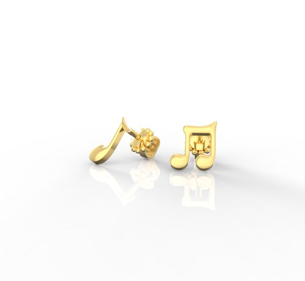 

Позолочені срібні сережки цвяшки "Music Yellow"