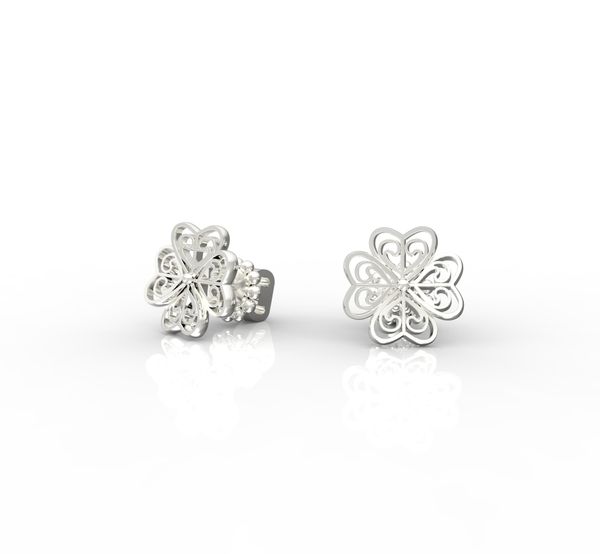 

Срібні сережки цвяшки "Guatrefoil Diamond"