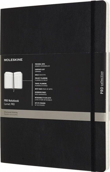 

Блокнот недатований Moleskine PRO м'який XXL 21,6 х 27,9 см чорний