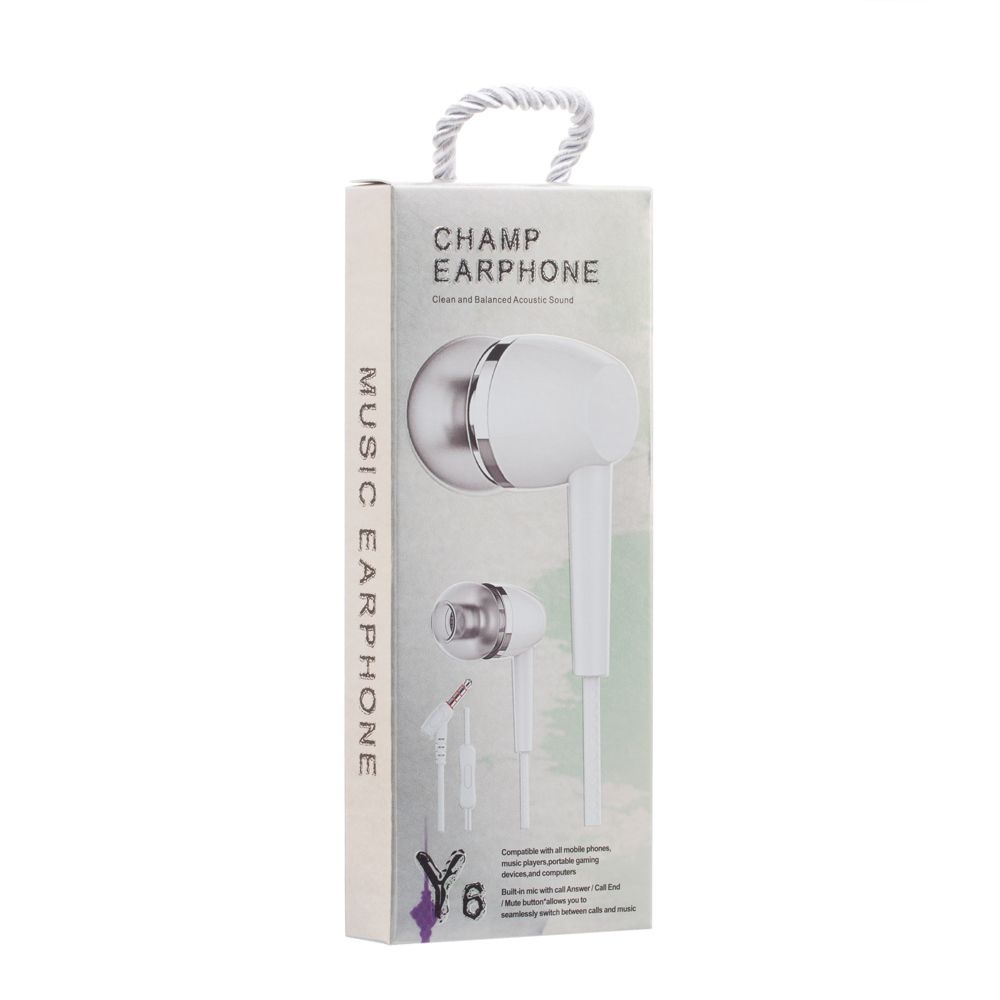 

Навушники з мікрофоном Champ Melody Y6 (білі)