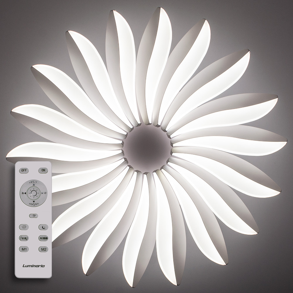 

Потолочный светодиодный светильник с пультом ДУ LUMINARIA LILIYA DOUBLE 85W R633 WHITE 220V IP44