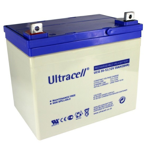

Батарея аккумуляторная Ultracell UCG35-12 (195x130x178), 12 Вольт, 35Ач GEL, гелевая