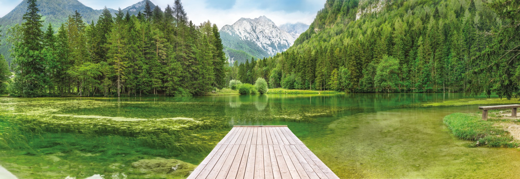 

Фотообои бумажные Komar Green Lake (Зелёное озеро NG) 368х127 см 4 сегмента (4-538)