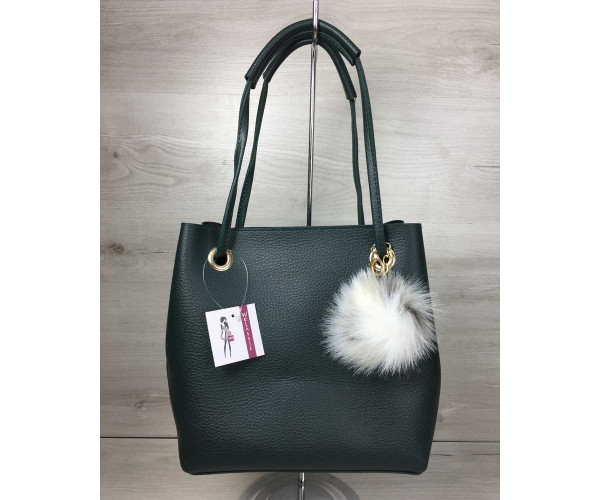 

Женская сумка 2в1 Welassie Пушок зеленая