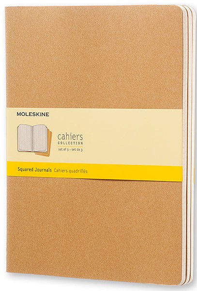 

Набір зошитів Moleskine Cahier великий 19 х 25 см в клітинку бежевий