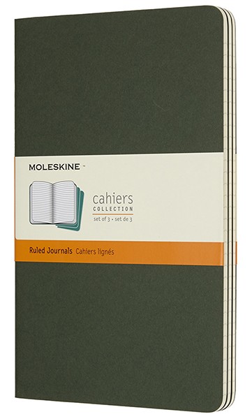 

Набір зошитів Moleskine Cahier середній 13 х 21 см в лінію зелений