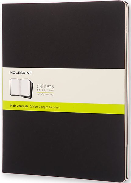 

Набір зошитів Moleskine Cahier XXL 21,6 х 27,9 см нелінований чорний