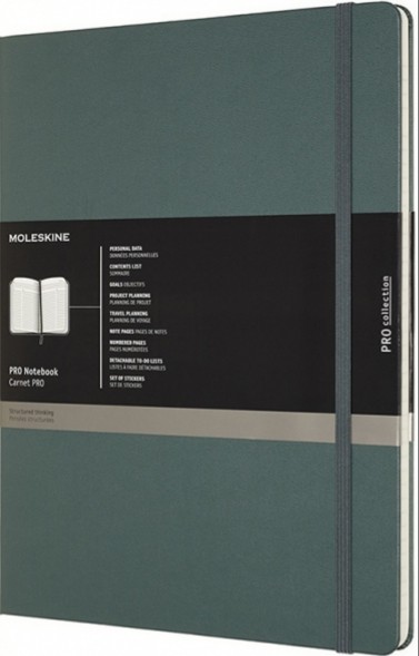 

Блокнот недатований Moleskine PRO XXL 21,6 х 27,9 см лісовий зелений