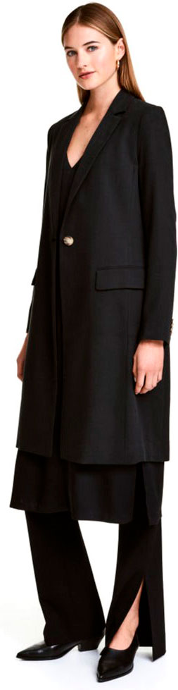

Пальто H&M 2hm011100170 32 Черное
