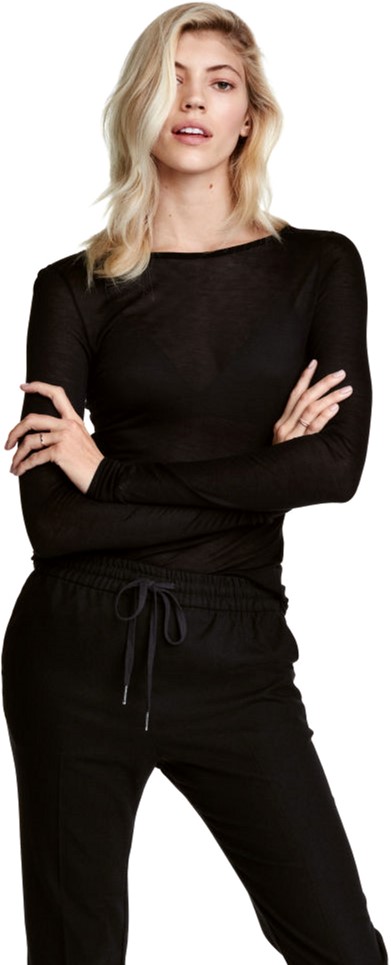 

Лонгслив H&M 2hm033000414 XS Черный