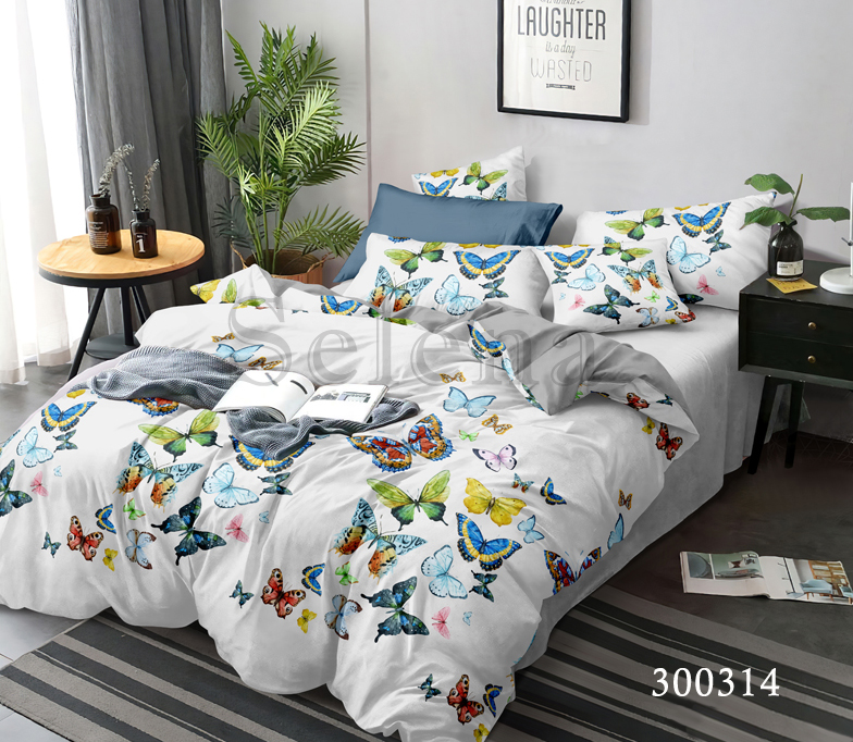

Комплект постельного белья Selena Сатин Полет бабочек полуторный 300314