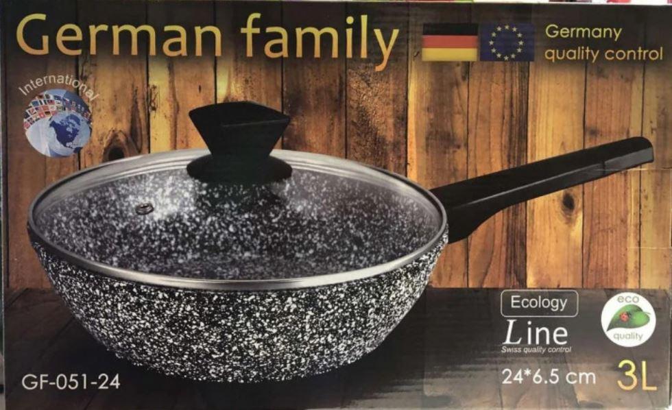 

Сковорода GERMAN FAMILY GF-051-24 24*6.5 см высокая с гранитным покрытием
