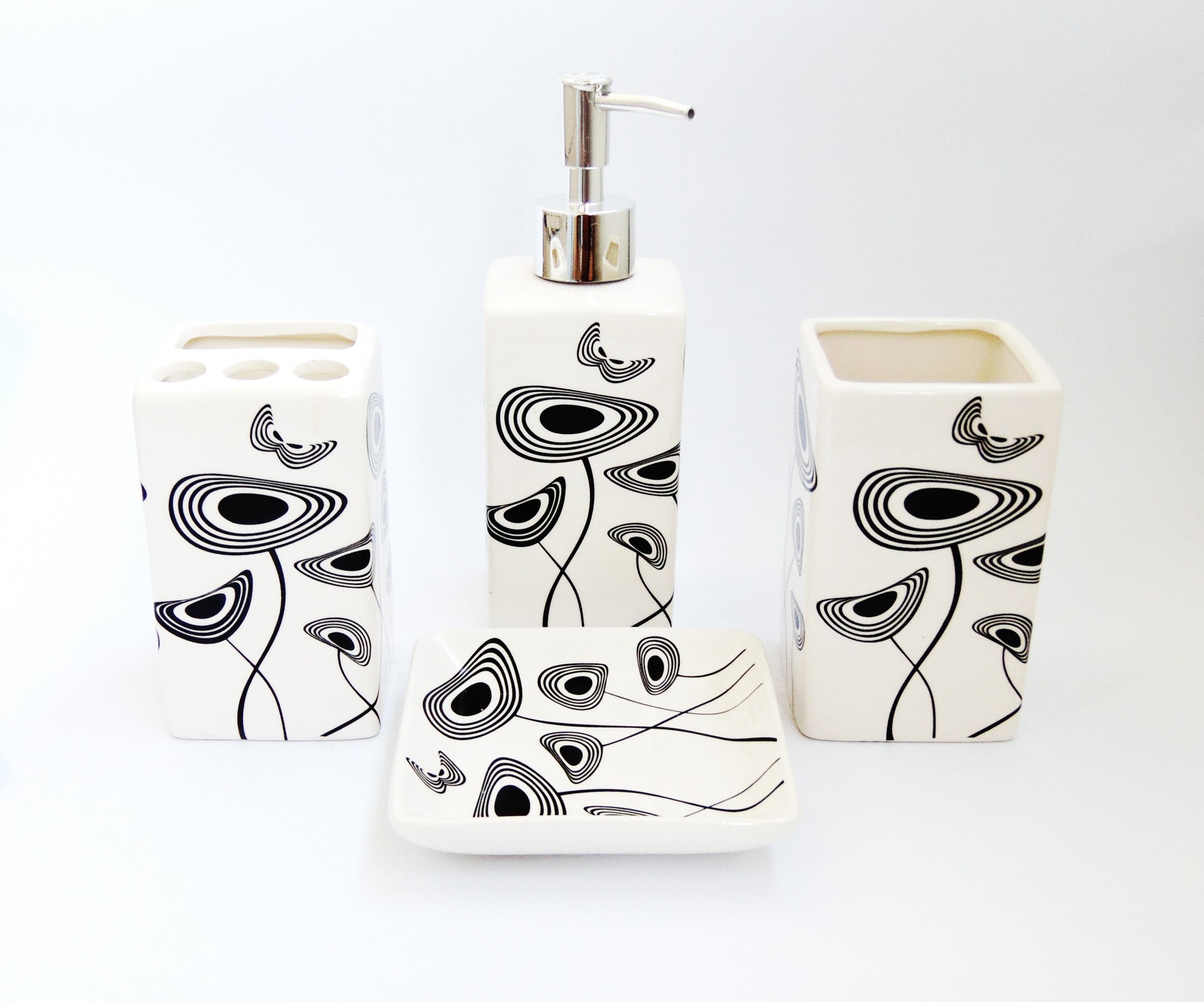 

Набор аксессуаров Ceramic Set керамический Бело-черный (32069A)