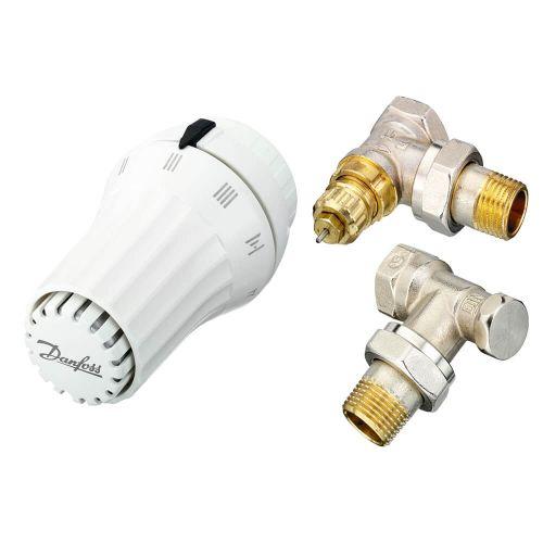 

Комплект радиаторных кранов Danfoss DN 1/2" угловой (с термоголовкой) 013G2228