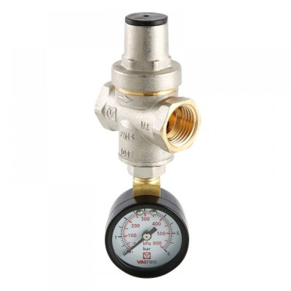 

Редуктор давления Valtec DN 1/2" поршневой с манометром (VT.088.N.0455)