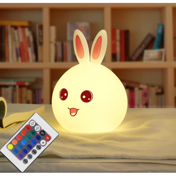 

Силиконовый ночник 3DTOYSLAMP Кролик с розовыми ушками 16 цветов Пульт ДУ