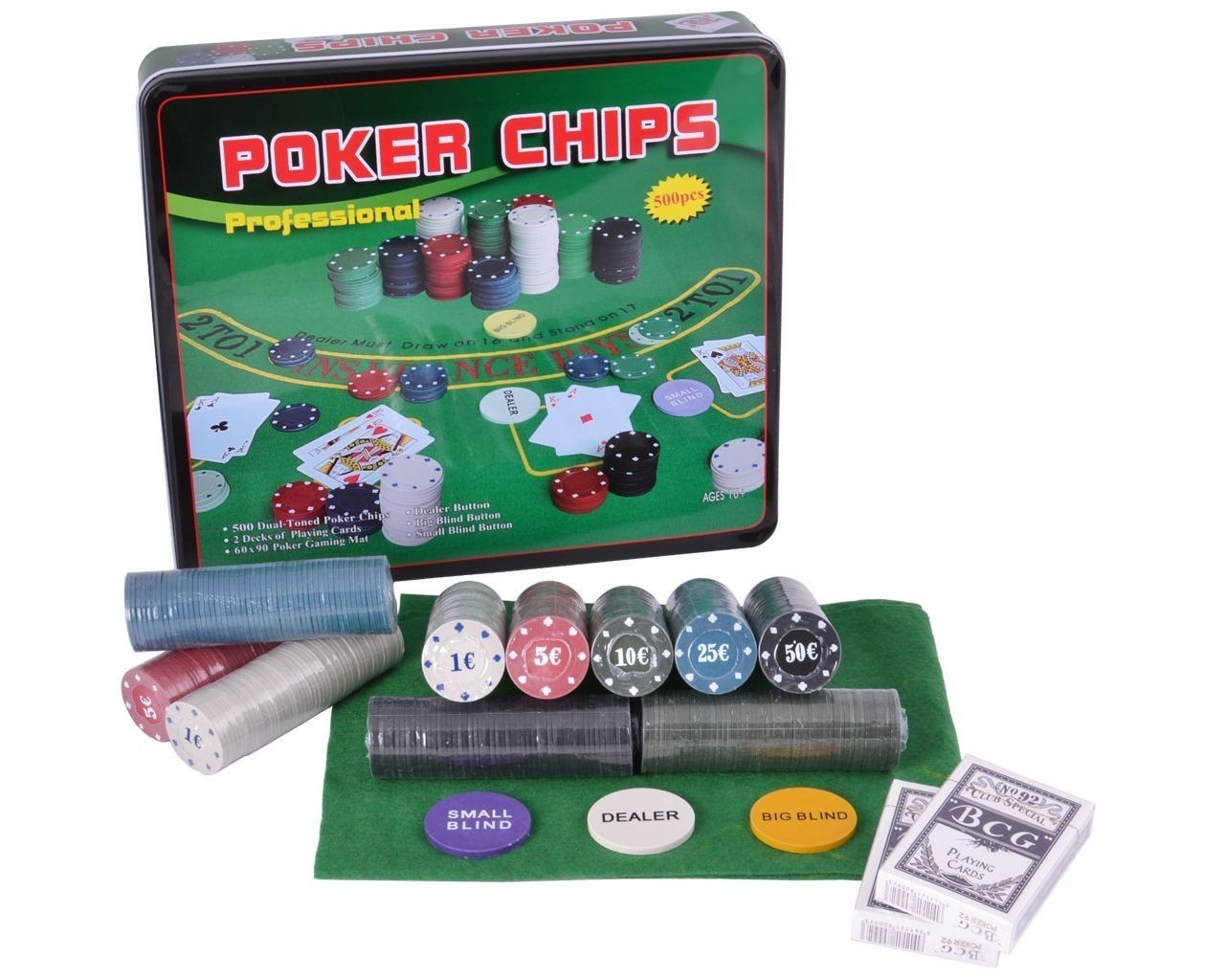 

Набор для покера Poker Set на 500 фишек в коробке (500T)