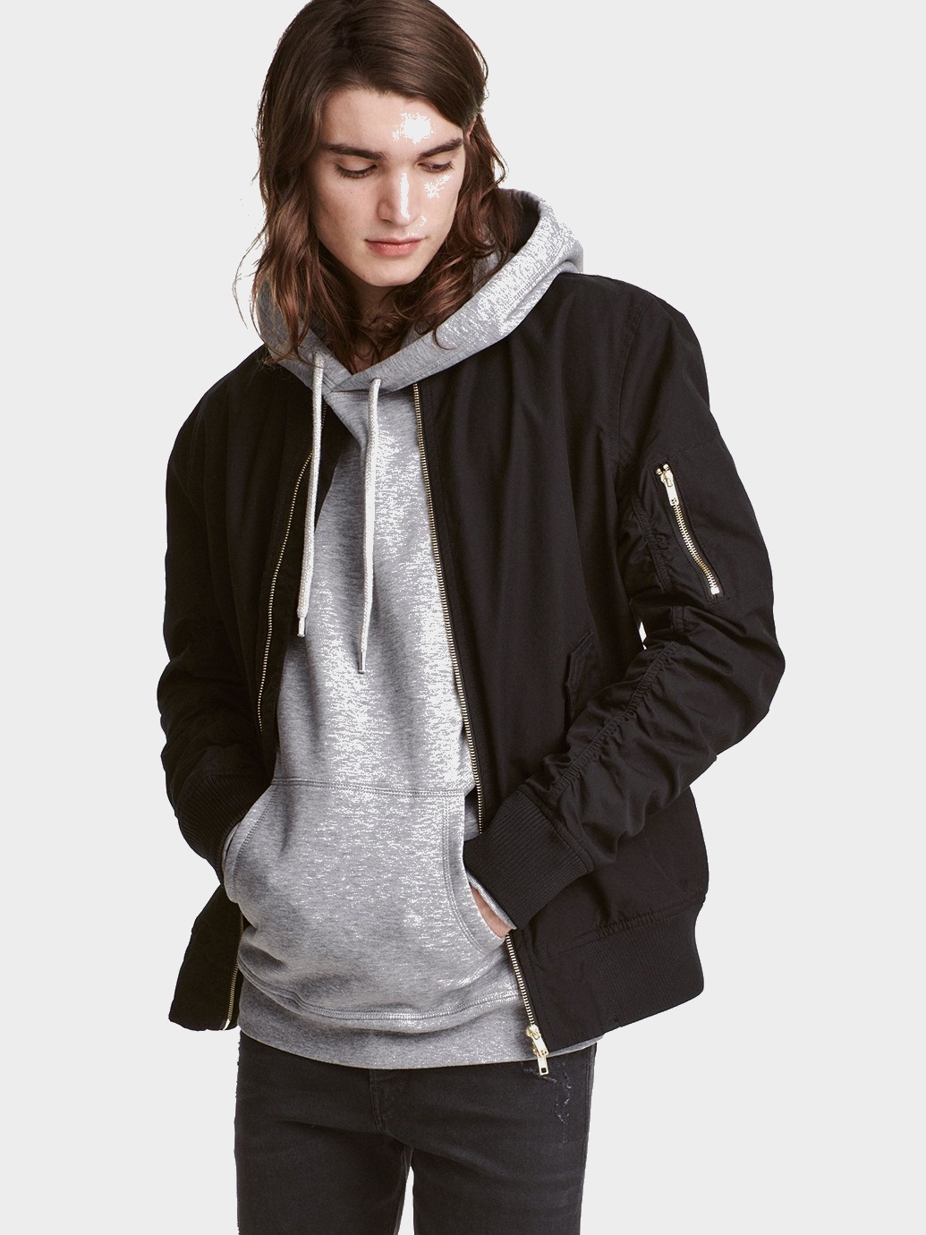 

Бомбер H&M 0339512_01 M Черный