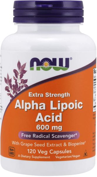 

Альфа-липоевая кислота Alpha Lipoic Acid Now Foods 600 мг 120 капсул (NF069)