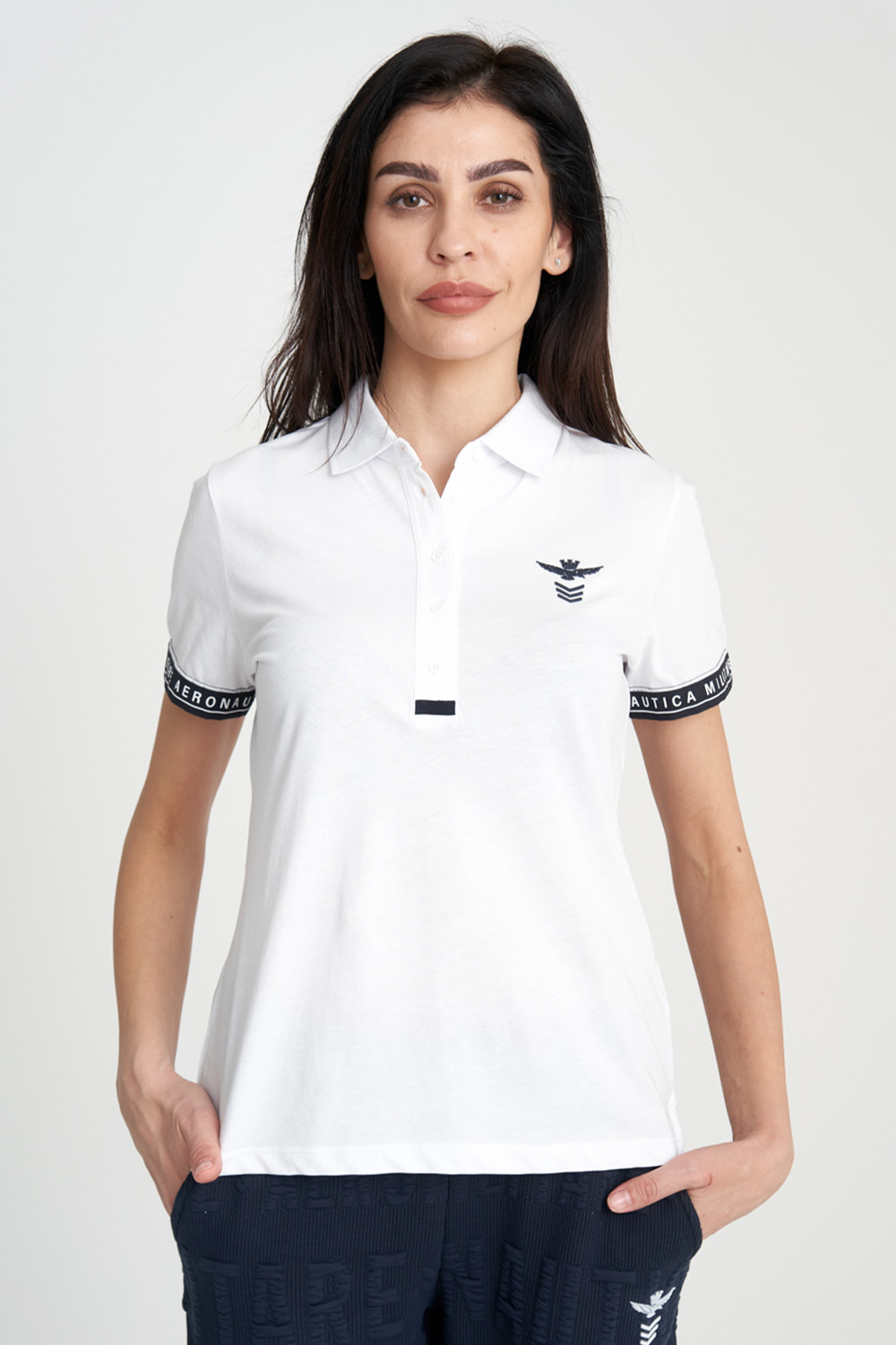 

Белое женское поло Aeronautica Militare 3952 XS