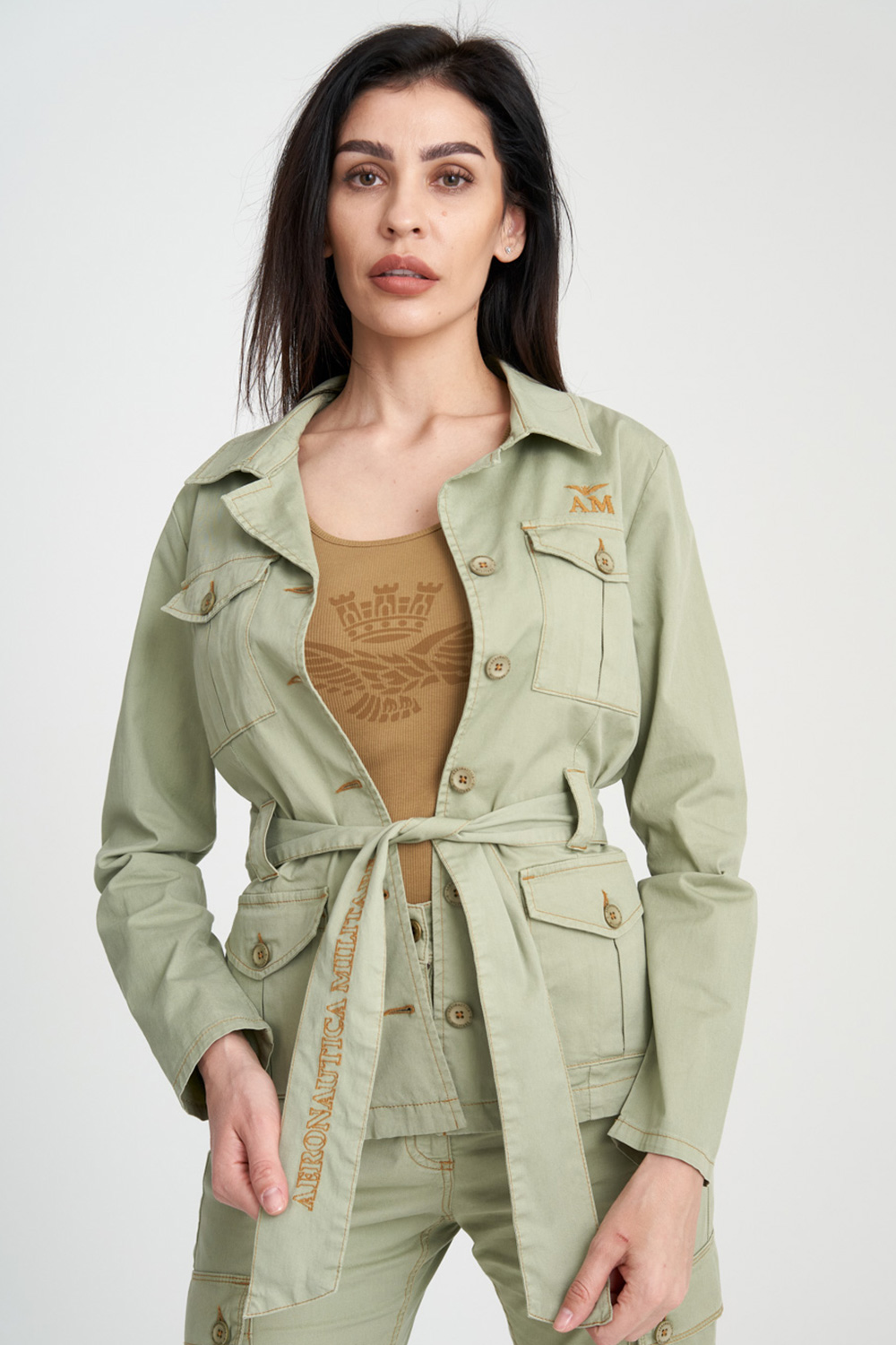 

Зеленая женская куртка Aeronautica Militare 3923, Зеленая женская куртка Aeronautica Militare 3923 40