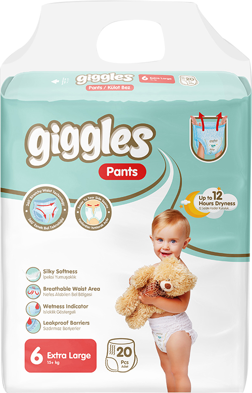 

Подгузники-трусики детские Giggles XL 15+ кг 20 шт (8680131205165)