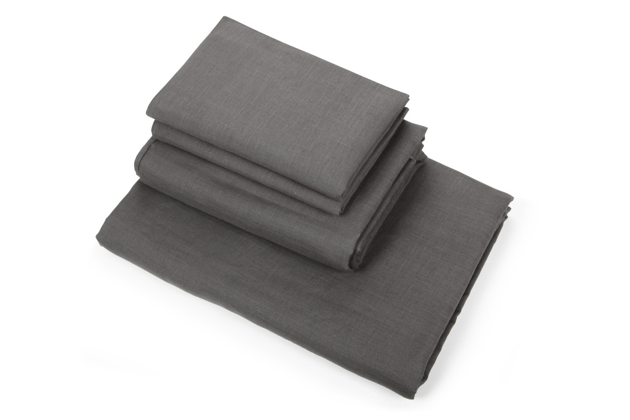 

Комплект постельного белья Utorova Луна Полуторный 2 наволочки лен Графит