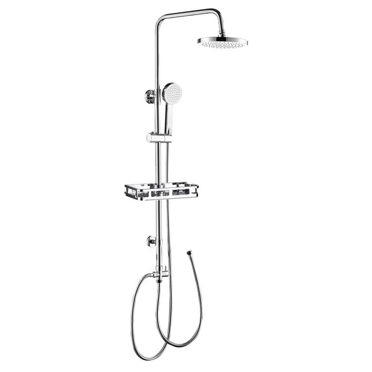 

Система душевая L-118 см с полкой хром, шланг 2 шт