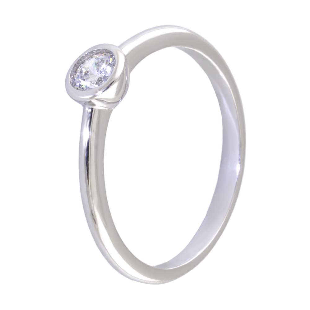 

Срібна каблучка 925 проби 1,6 г з кристалом Swarovski 0,7 карат BoutiqueTV розмір 15.5