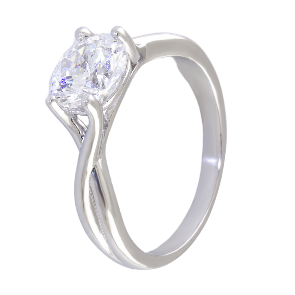 

Срібна каблучка 925 проби 2,8 г з кристалом Swarovski 3,8 карат Silvex925 розмір 17.5