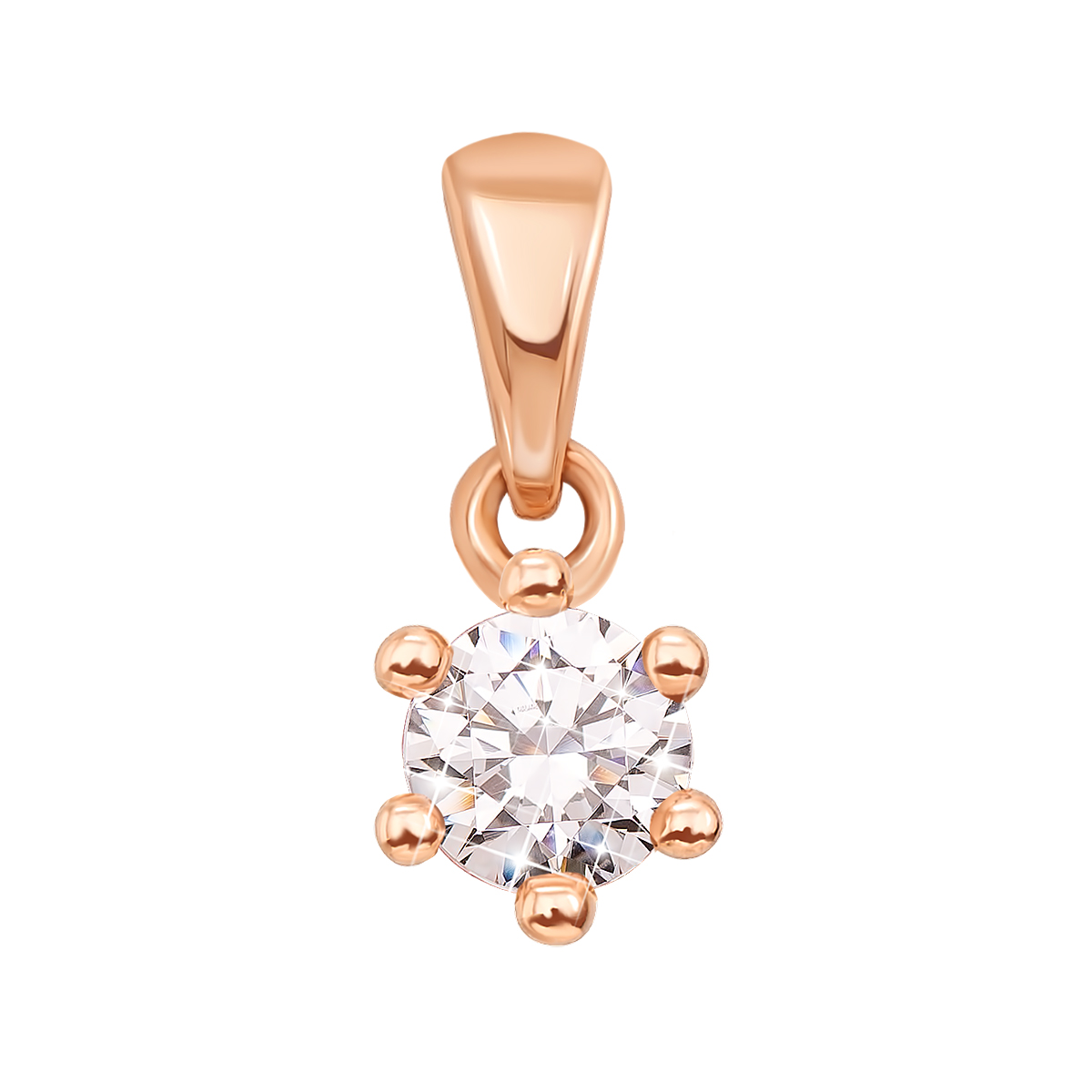 

Золотой кулон Ася в красном цвете с цирконием Swarovski