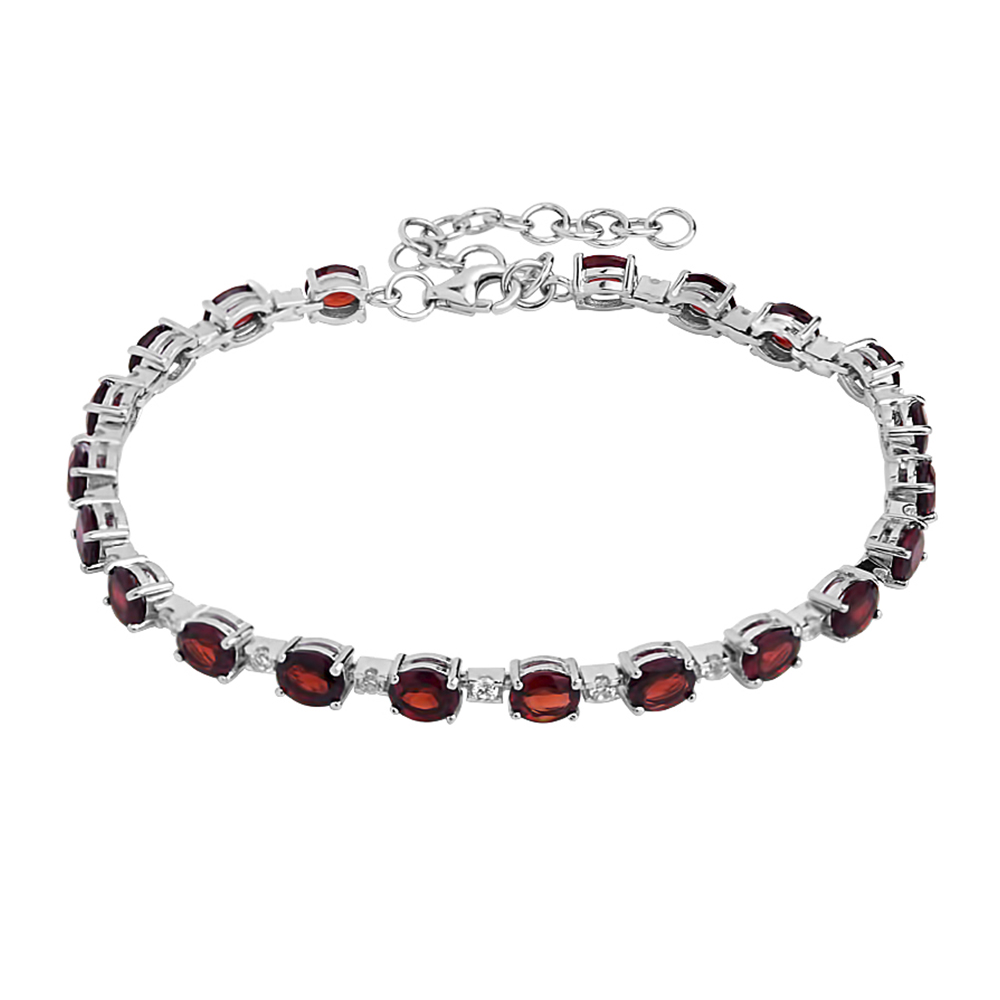 

Серебряный браслет с гранатом и фианитами 000117805 23.5 размера