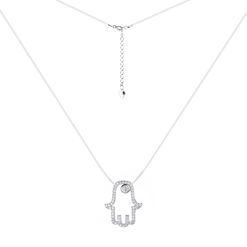 

Серебряное колье с фианитами 000087902 40 размера
