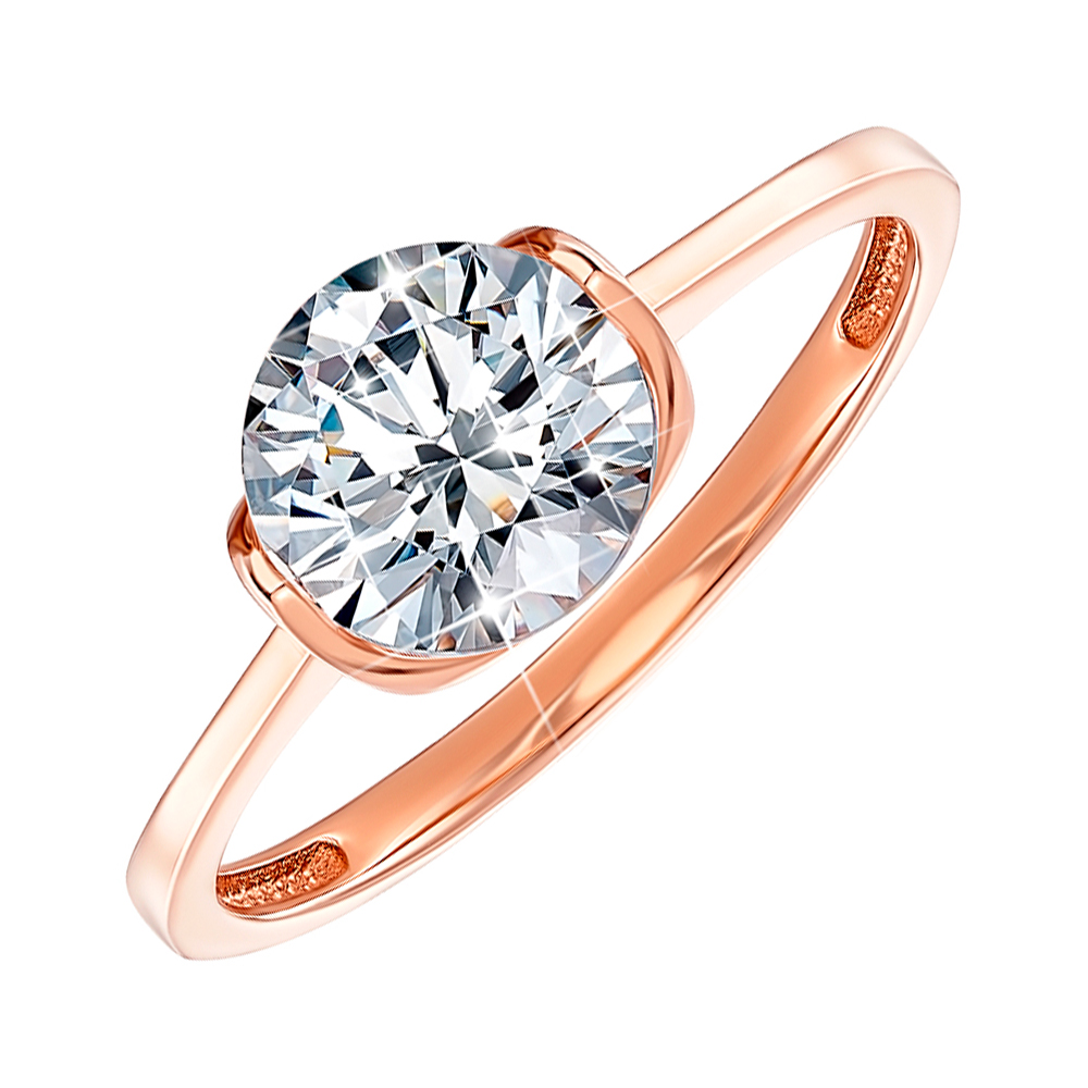 

Кольцо из красного золота с цирконием Swarovski 000145850 17.5 размера
