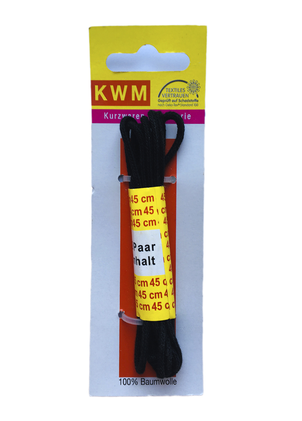 

Шнурки чёрные KWM 45 см KWM черный IS-10436