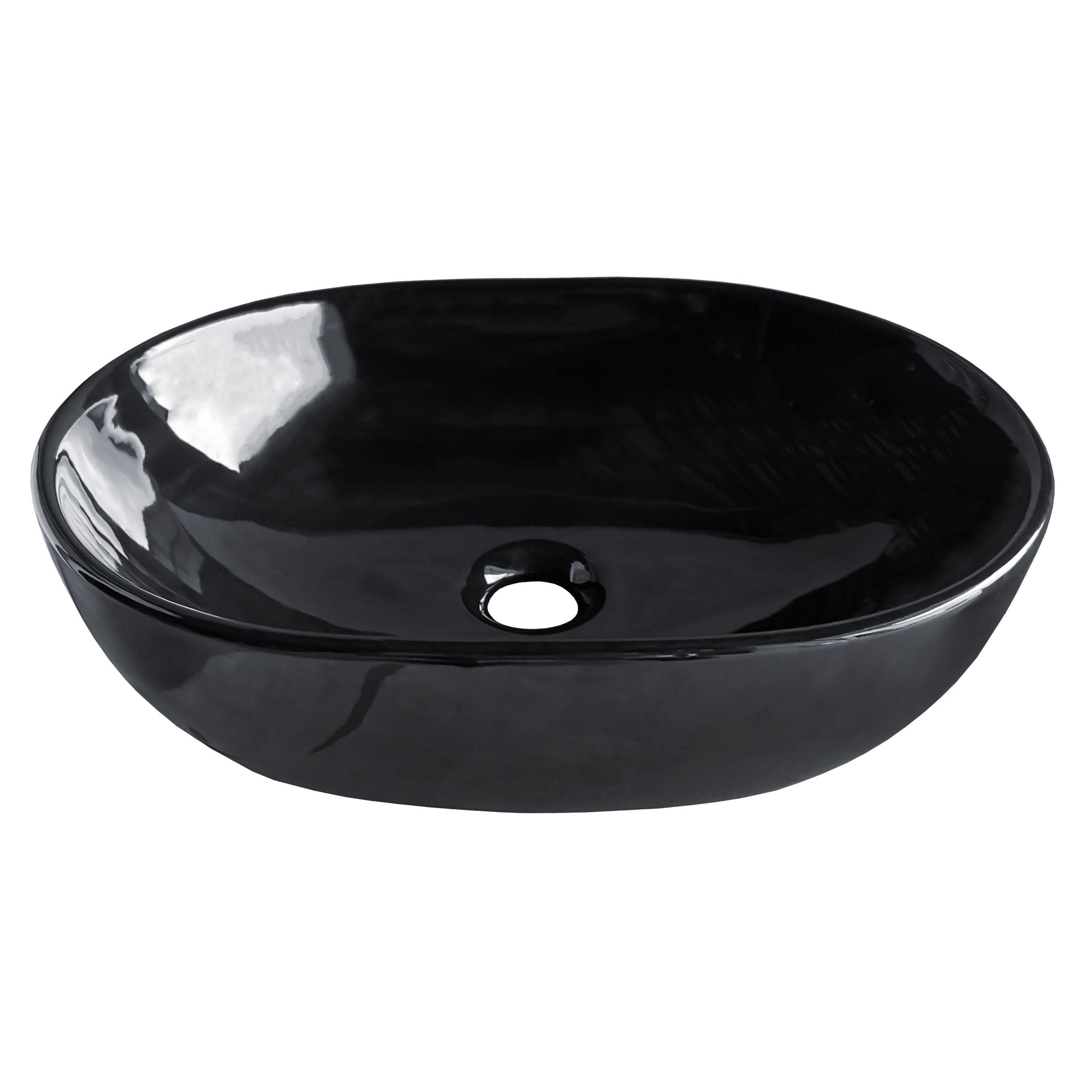 

BLACK AMADEUS M умывальник 48*35*14,5 см овальный черный, накладной