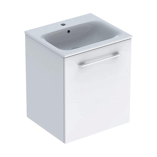 

SELNOVA SQUARE комплект: умывальник встроенный Slim Rim, с тумбой 53,8*50,2см, с 1й дверью, белый глянец