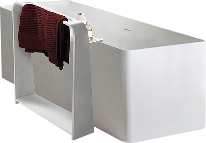 

Полка-полотенцедержатель 55*15*68см напольная каменная Solid surface