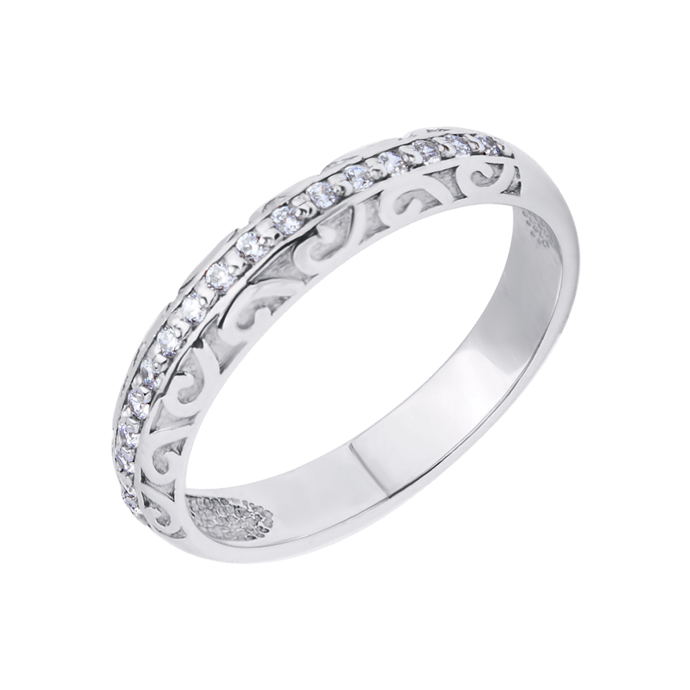 

Серебряное кольцо с дорожкой из финанитов 000118390 16.5 размера
