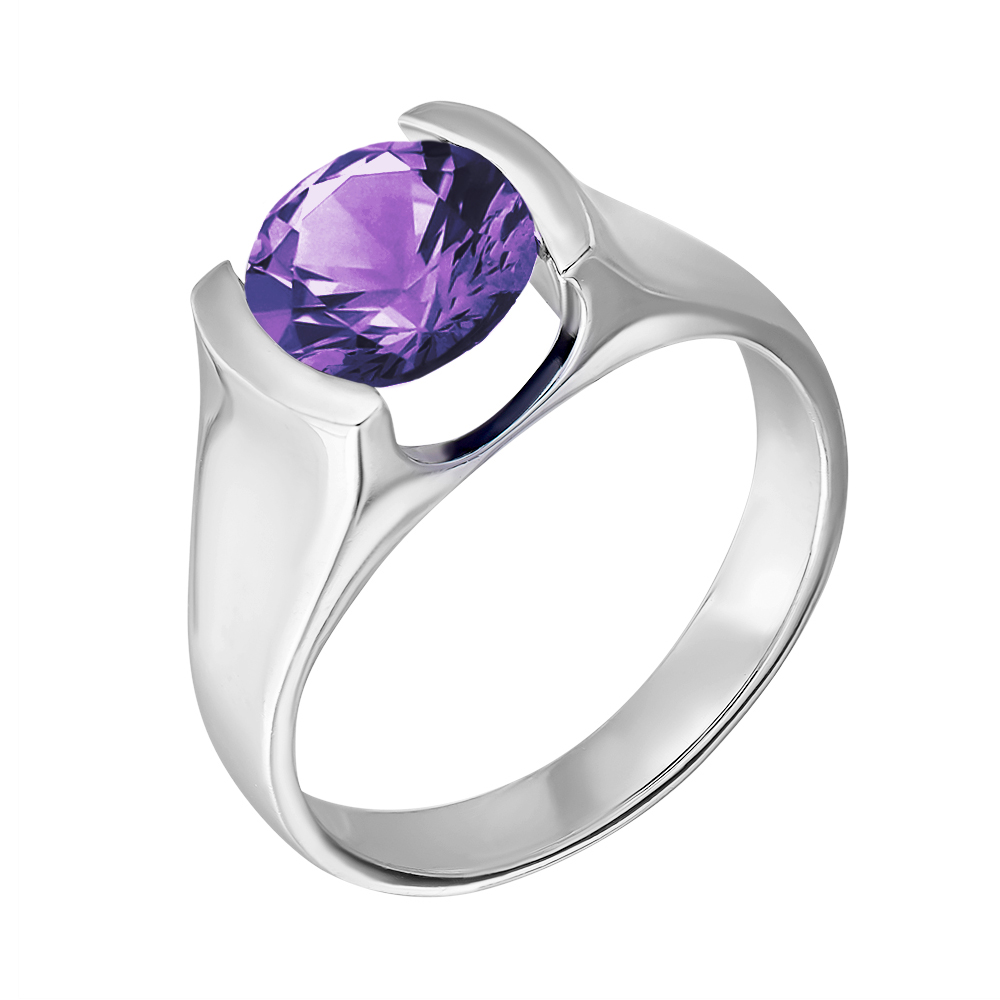 

Серебряное кольцо с аметистом 000131725 18 размера