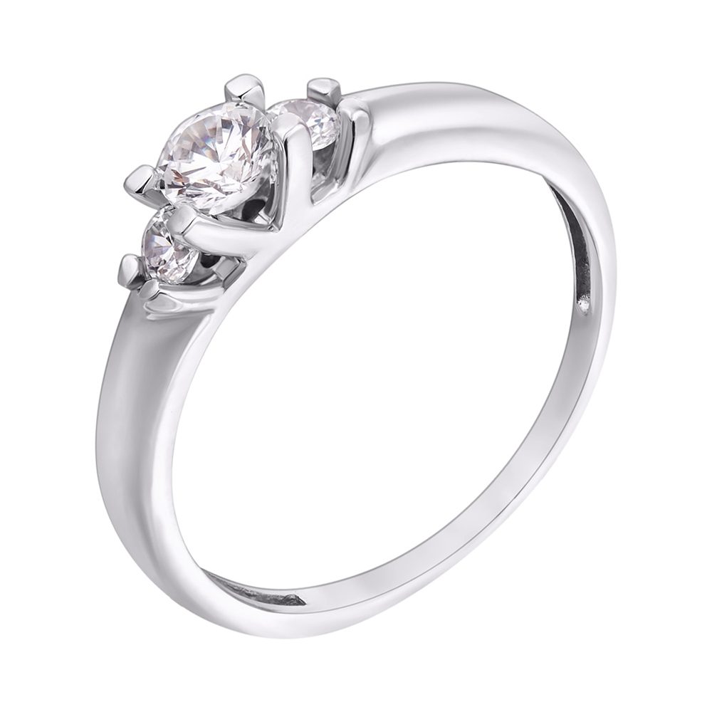 

Золотое кольцо в белом цвете с цирконием Swarovski 000070983 18 размера