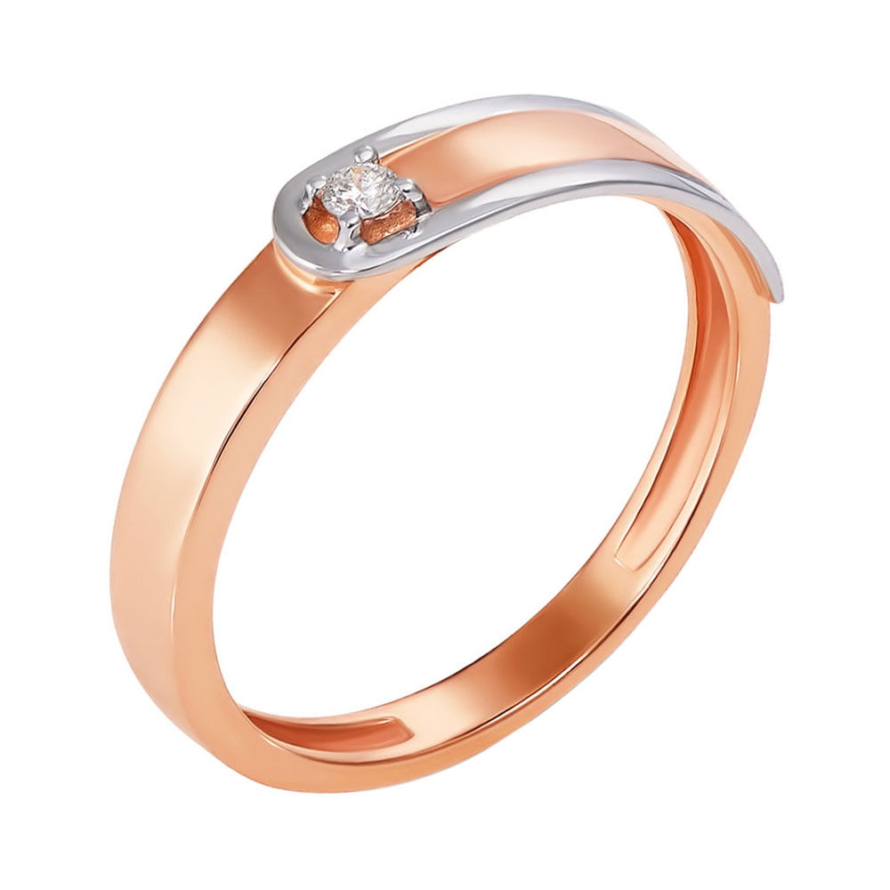 

Кольцо в комбинированном цвете золота с бриллиантом 000125494 16 размера