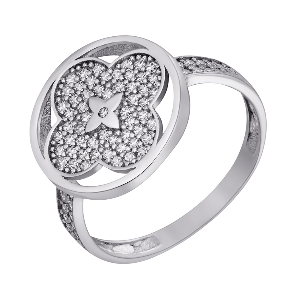 

Серебряное кольцо с инкрустацией фианитами 000102052 17.5 размера