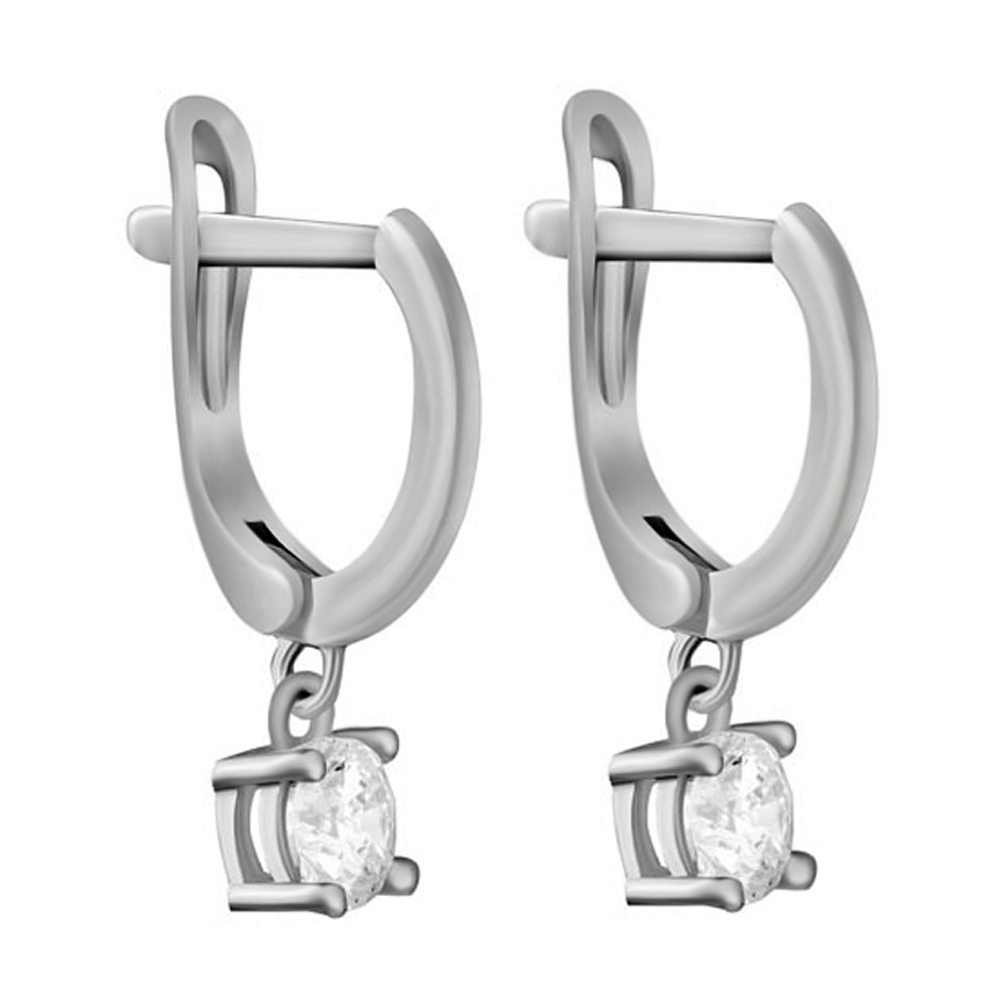 

Срібні сережки 925 проби 2,7 г з кристалами Swarovski 3,1 карат Silvex925