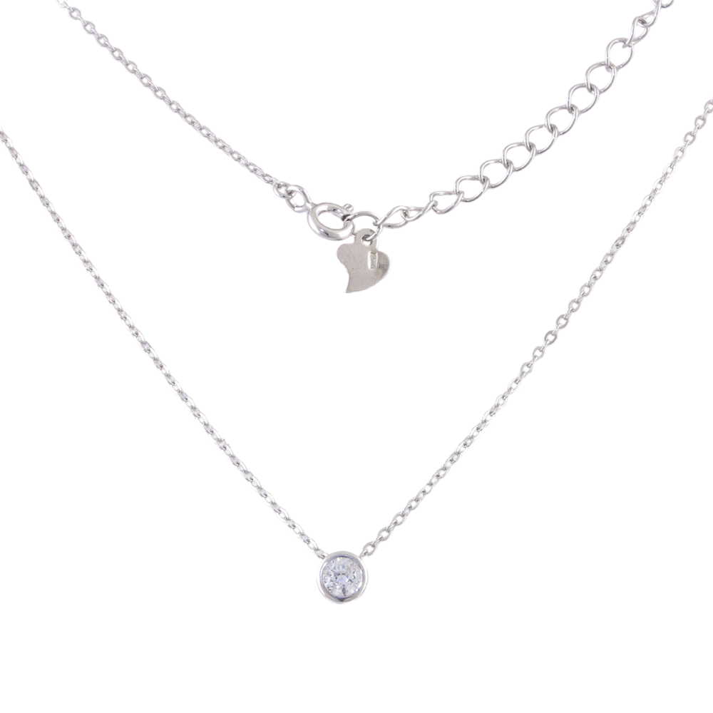 

Срібне кольє 925 проби 1,9 г з кристалом Swarovski 1,8 карат Silvex925